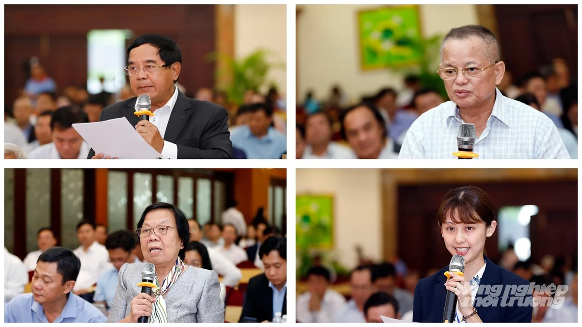 Các đại biểu tham dự và phát biểu tại Hội nghị với các hiệp hội ngành hàng về thúc đẩy xuất khẩu nông, lâm, thủy sản 6 tháng cuối năm 2026. Ảnh: Khương Trung.